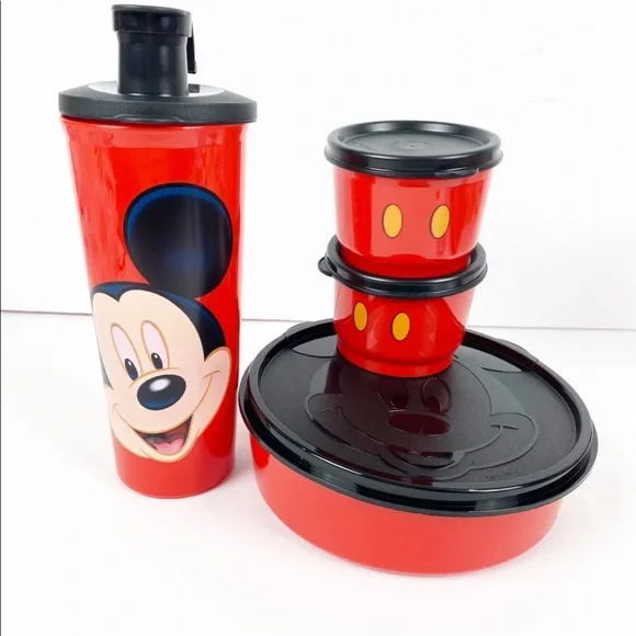 Tupperware限定ミッキーマウスシステムドロア NEW Tupperware Disney Mickey Mouse Kids Slim Lunch Set 2 Pcs